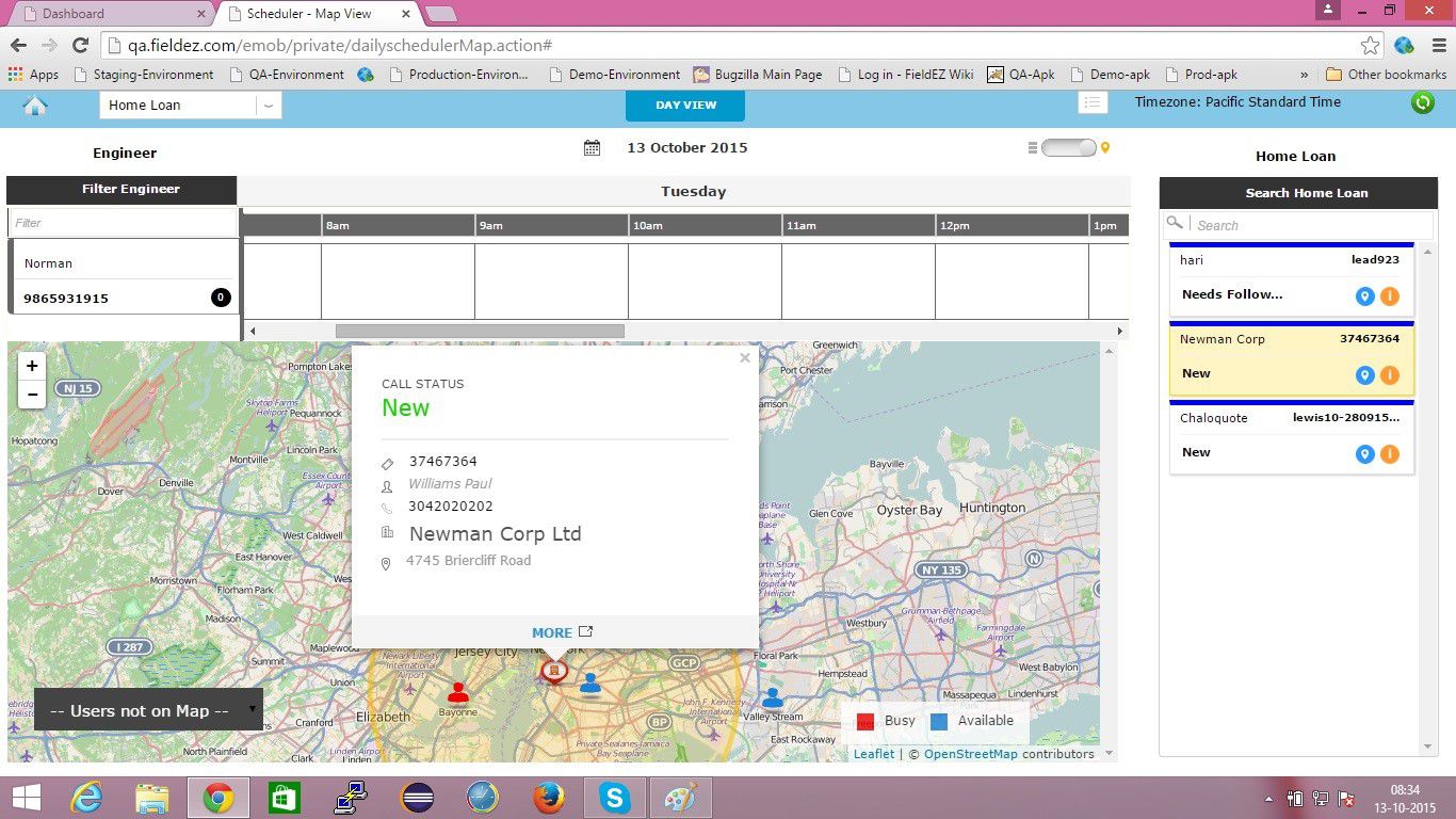 Schedule using map view -1